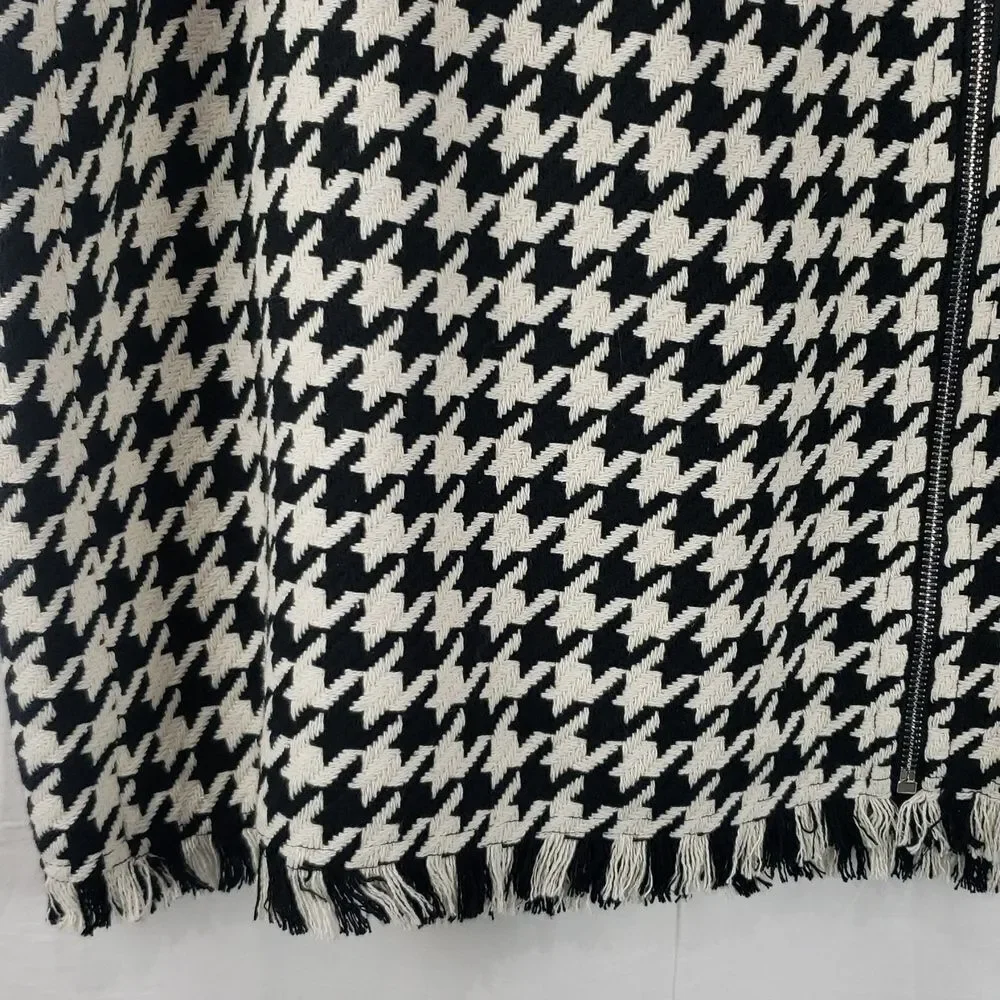 Cider 4XL Black and White Houndstooth Pencil Skirt